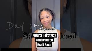 Day 2 of trying new natural hairstyles. Y2K inspired buns #naturalhair #hairstyle  #hairtutorial