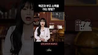 학군과 부모 소득을 아는 방법?