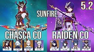 Chasca C0 Sunfire & Raiden C0 R1 Overload Spiral Abyss Floor 12 Genshin impact