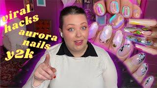 2021 NAIL TRENDS AND 2022 PREDICTIONS! // aurora nails, opal nails, reflective glitter, Y2k nails