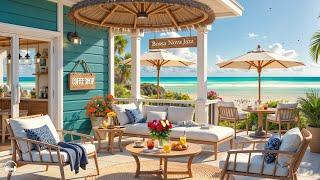 Smooth Bossa Nova Jazz Music & Ocean Wave Sounds at Seaside Cafe Ambience for Relax, Stress Relief