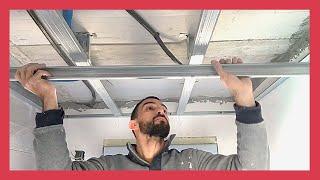  How to MOUNT a PLADUR ceiling in a BATHROOM (step by step) HIDROFUGA Plate ▶ ︎ DRYWALL