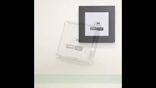 SE AtlasDesign Белый USB A+С, 5В/2,4 А, 2х5В/1,2 А, механизм
