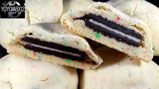 Oreo Stuffed Funfetti Cake Mix Cookies- with yoyomax12