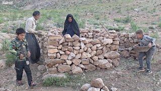 The most unique way of building a storage wall using natural stones