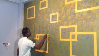 wall texture design ideas for masking tape and texture material￼