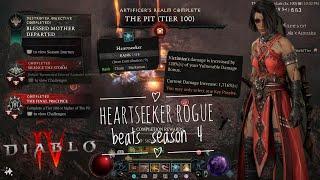 Heartseeker Rogue beats lv200 Duriel/Andariel, Uber Lilith & Pit100 - Diablo 4/Season 4/Causal