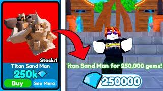 I SOLD TITAN SAND MAN FOR 250K GEMS!  PROFIT MARKETPLACE  | Roblox Toilet Tower Defense