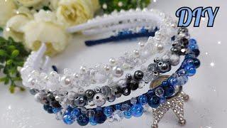 DIY / Мастер класс "ободок из бусин"  / Master class "bead rim"