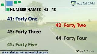 Pre School Number Names 41 to 45 by S Nazma | Al Mizan International School, Amaravati