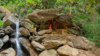 Build a Warm Cave Shelter to Survive, Make Traps, Catch and Cook. Survive in the rainforest