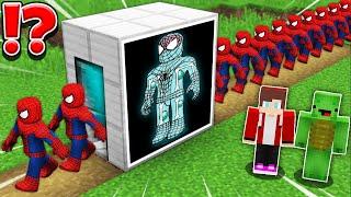 JJ and Mikey build SPIDER MAN SCANNER CHALLENGE in Minecraft Maizen Animation