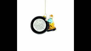 Skilled Tire Repair Mechanic - Blown Glass Christmas Ornament (CC-0500)