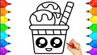 How To Draw Ice Cream Drawing Very Easy | Icecream Drawing Easy Step by Step || IceCream Drawing 