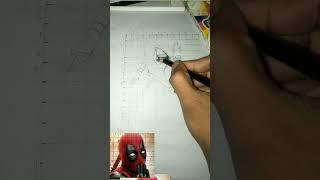 deadpool colored pencil drawing for beginners #short#short video#ytshorts