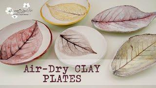 Imprinting Leaves in Air-Dry Clay Plates DIY ~ ️ Maremi's Small Art