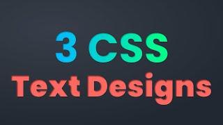 Diese 3 CSS Texteffekte solltest du unbedingt kennen (Code in Description) CSS Tutorial Deutsch