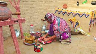 VILLAGE LIVING lI Making Aloo Paratha in Clay Pot | Village Joint Family