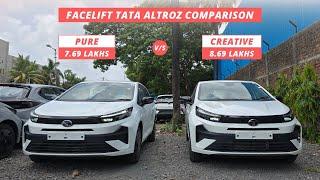 Facelift Tata Altroz Pure vs Creative 2025 Comparison | Altroz Creative vs Pure comparison