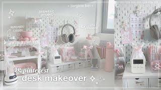 aesthetic desk makeover | pinterest inspired, IKEA pegboard setup, coquette aesthetic | jorginakei