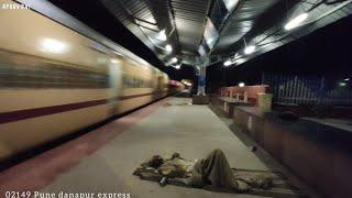 Poor old man scared from high speed trains !! Platform skip 130kmph trains