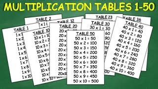 Multiplication Tables 1 to 50