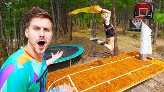 WE BUILT A TREE HOUSE BASKETBALL COURT!