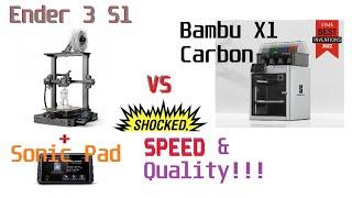 Creality Ender 3 s1(pro) Klipper vs Bambu X1C Results are different then what u might expect!