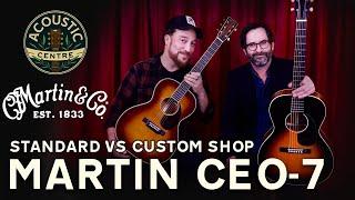 Martin Slope Shoulder 00 Comparison. The CEO-7 Standard and Custom Shop Adirondack/Koa.