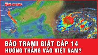 Bão Trami giật cấp 14 thẳng hướng vào Việt Nam, sóng biển cao 6-8m? | Thời sự