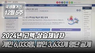 (국세매거진) 2024년 고액･상습 체납자 개인 6,033명, 법인 3,633개 명단 공개