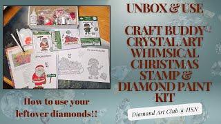 Unbox and Use Craft Buddy Crystal Art Whimsical Christmas Stamp and Diamond Paint Kit - Tutorial