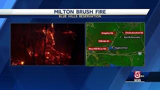 Crews continue to battle brush fires in Massachusetts