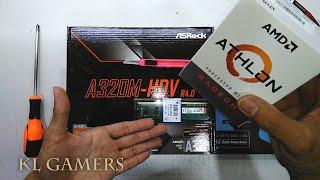 AMD Athlon 200GE ASRock A320M HDV R4.0 Kingston 4GB DDR4 GALAX Gamer SSD Office Desktop Build 2020