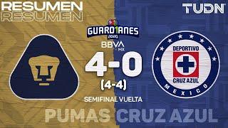 Resumen y goles | Pumas 4(4)-(4)0 Cruz Azul | Semifinal Vuelta Guard1anes 2020 Liga BBVA Mx | TUDN