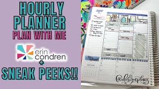 NEW! PLAN WITH ME & QUICK LOOK AT SNEAK PEEKS! | ERIN CONDREN | HOURLY PLANNER