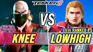 T8  Knee (Feng) vs LowHigh (#5 Ranked Steve)  Tekken 8 High Level Gameplay