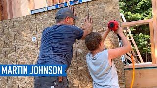 Exterior Wall OSB Sheathing Installation | Off Grid Cabin Build #18