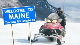 Best Snowmobile Riding In MAINE !! (Extreme Camping)