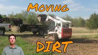 Hauling Dirt with Dump Trailer and Bobcat Skid Steer