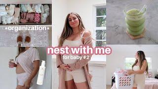 NEST WITH ME FOR BABY#2 | dresser organization, matcha recipe, stretch marks!