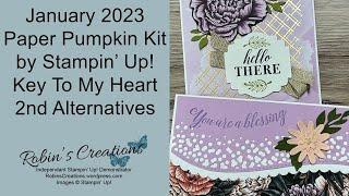 2nd Alternatives using January 2023 Paper Pumpkin, Favored Flowers DSP, and Around The Bend Bundle