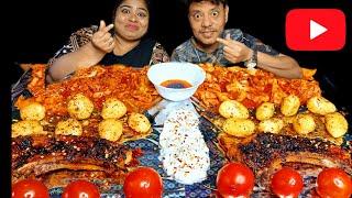 WIFE VS HUSBAND Eating Challenge Who Will Win? | Eating Challenge | Pork Ribs |