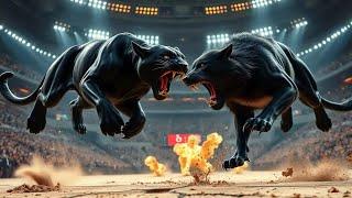 Black Panther vs Black Wolf | Epic Animal Battle | Ultimate Fight Scene in 4K