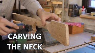 Hand Carving a Guitar Neck - Custom Guitar Build - E05 Carving The Neck