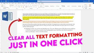 How to clear all formatting in Microsoft Word