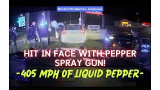 PEPPER SPRAY ! Benton PD PIT Maneuvers suspect into signage - Face full of pepper spray #pursuit