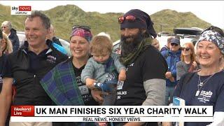 UK man finishes six-year charity walk