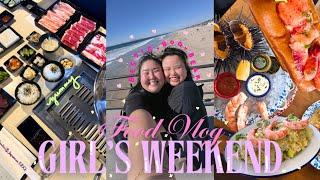 FOOD VLOG: Fun girl's weekend, happy hour, HB pier, "World's Best Lobster Roll", and sleepovers!