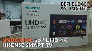 UNBOXING BEST 50'' BUDGET SMART TV HISENSE | FIRST LOOK AND SETUP